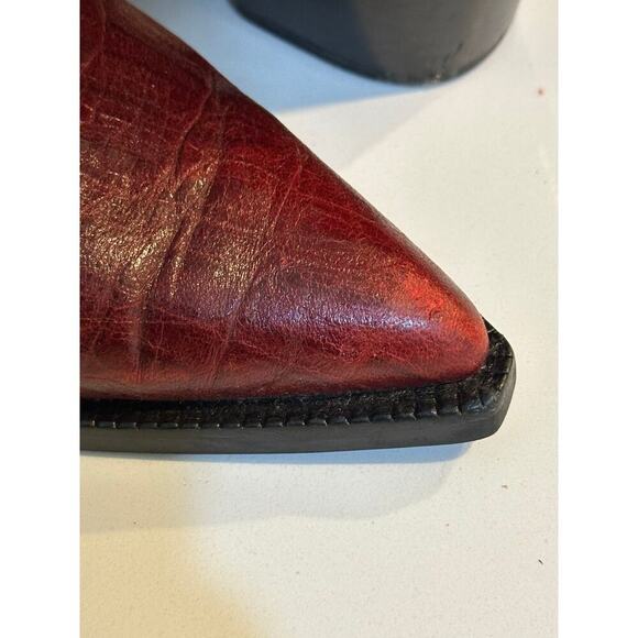Jeffrey Campbell Red Leather Desperado Lace Up Boots Size 5.5 - Picture 9 of 16